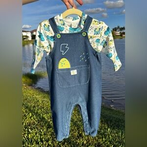 Blue Denim Overalls with Classic Design